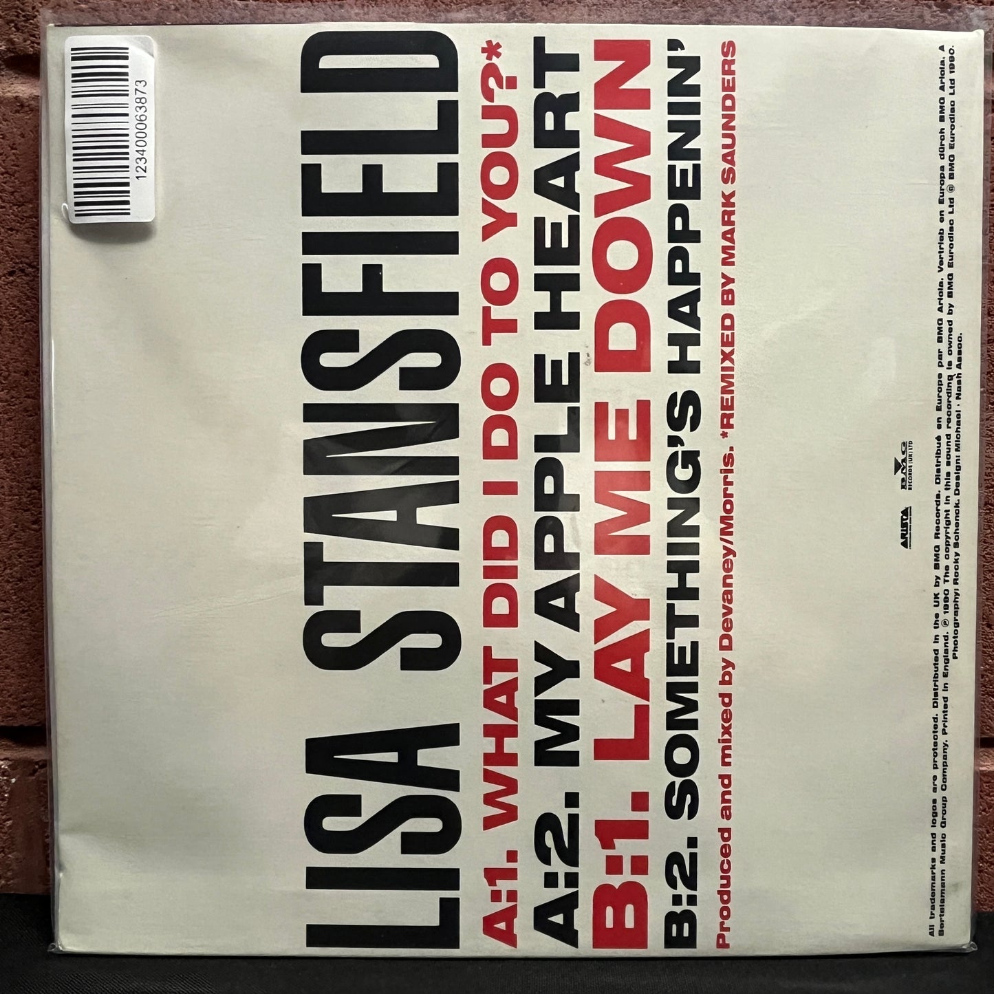 Used Vinyl: Lisa Stansfield ‎"What Did I Do To You?" 10" (1990 Press - Clear Vinyl)