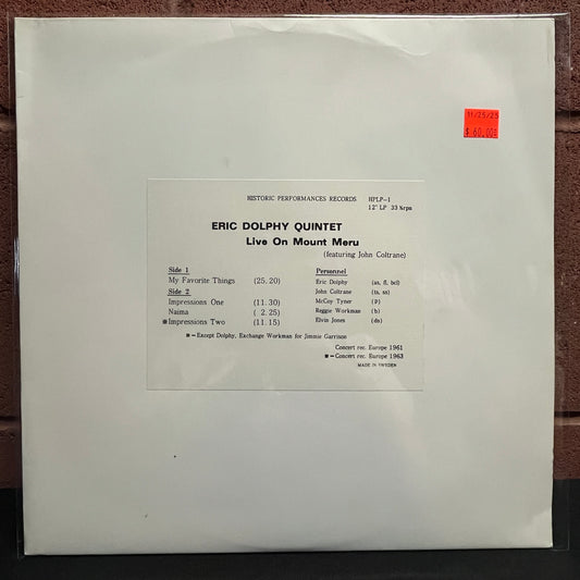 Used Vinyl: Eric Dolphy Quintet w/ John Coltrane "Live On Mount Meru" LP (Swedish Press)