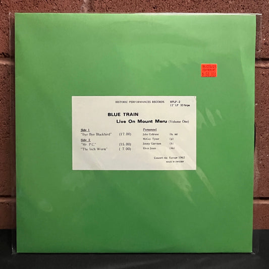 Used Vinyl: Blue Train (John Coltrane) "Live On Mount Meru (Volume One)" LP (Swedish Press)
