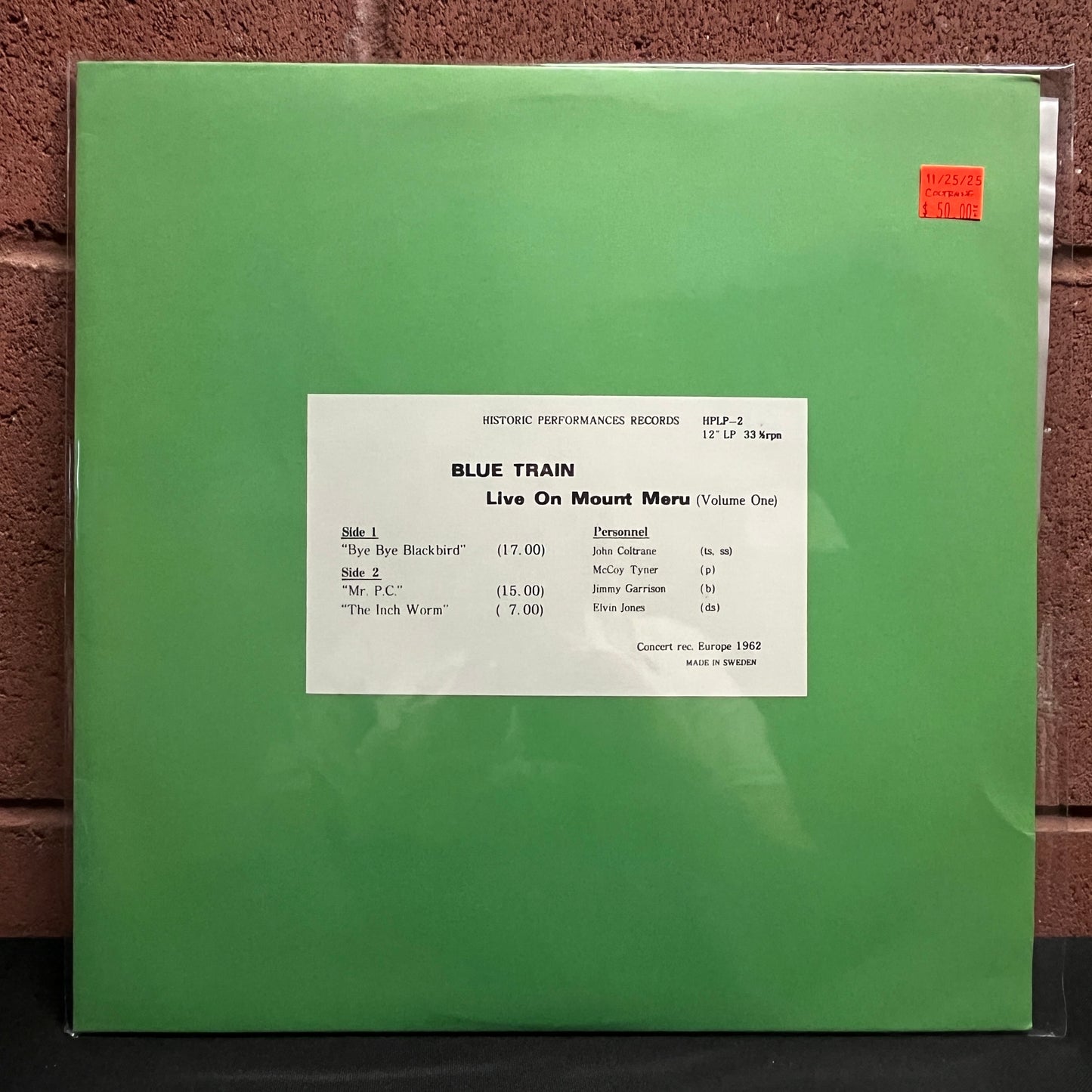 Used Vinyl: Blue Train (John Coltrane) "Live On Mount Meru (Volume One)" LP (Swedish Press)