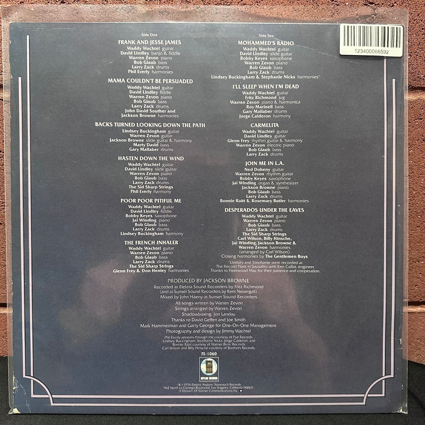 Used Vinyl: Warren Zevon "S/T" LP (1976 Press)