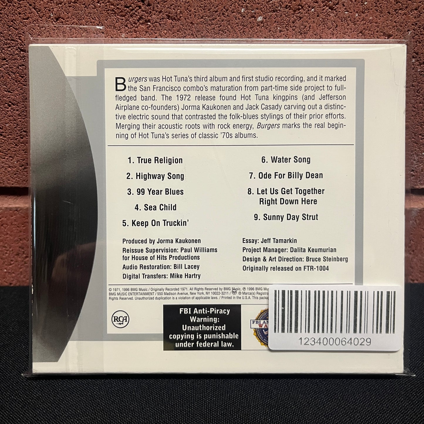 Used CD: Hot Tuna "Burgers" CD