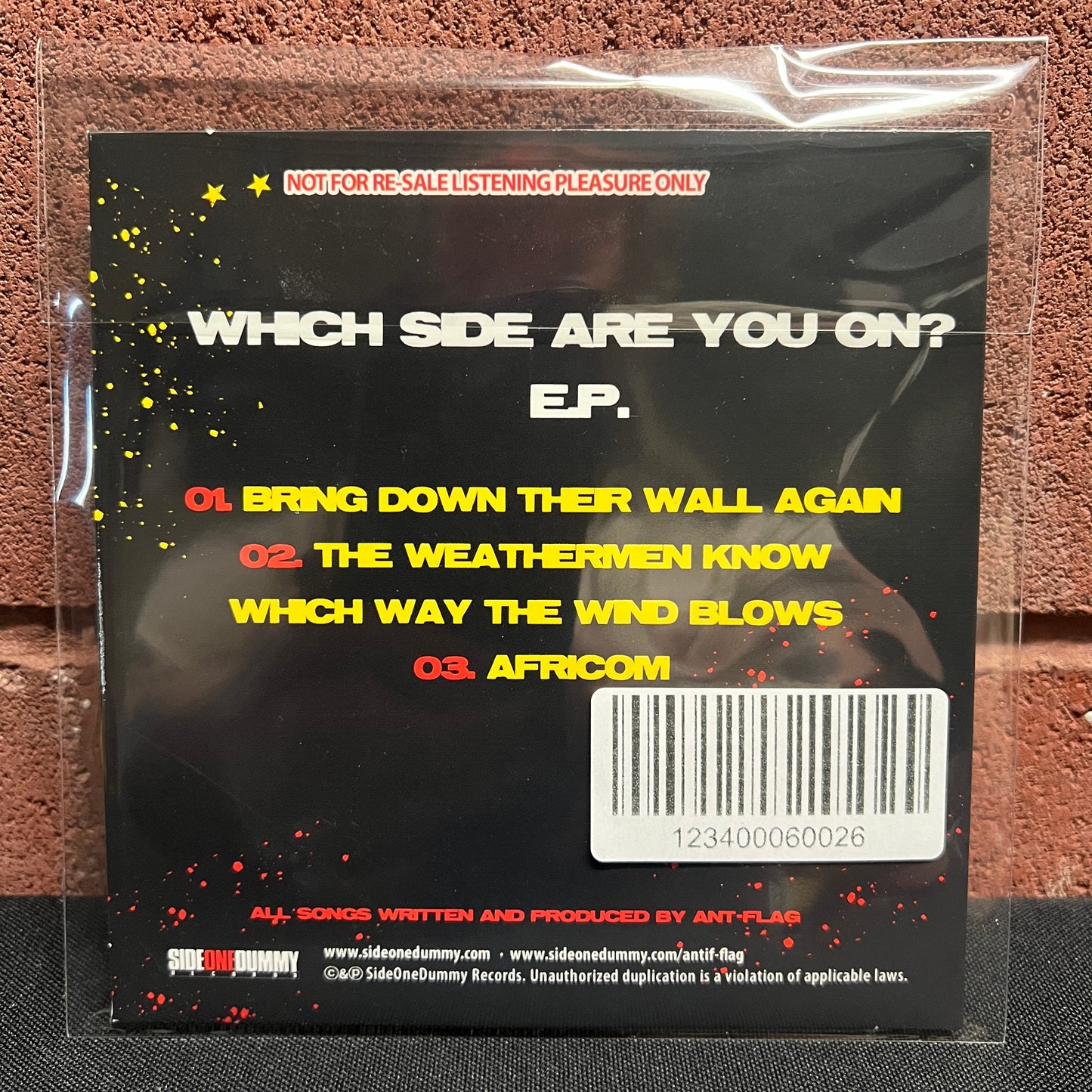 Used CD: Anti-Flag "Which Side Are You On? E.P." CD (Cardboard cover)
