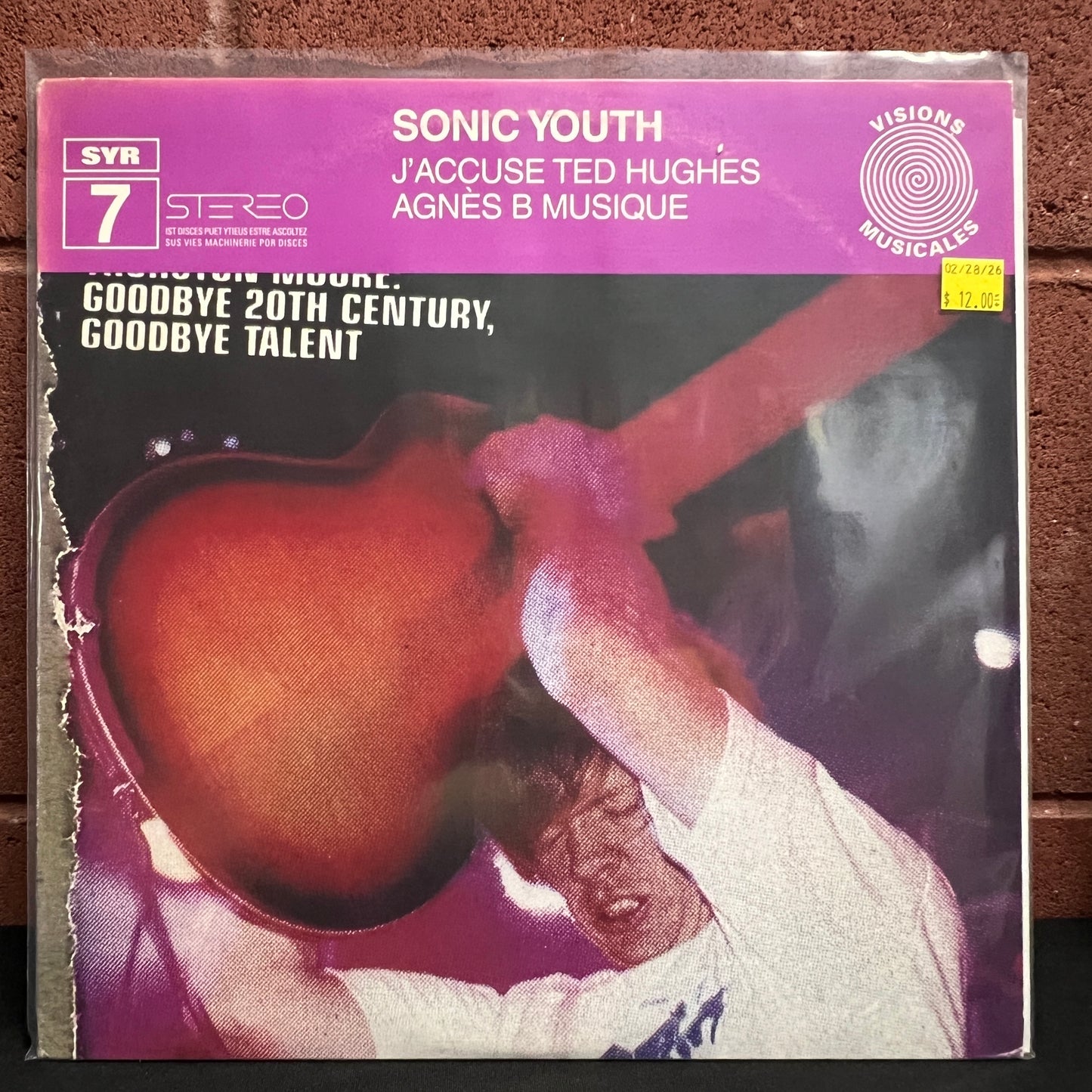 Used Vinyl: Sonic Youth "J'accuse Ted Hughes / Agnès B Musique" 12" (2008 Press)