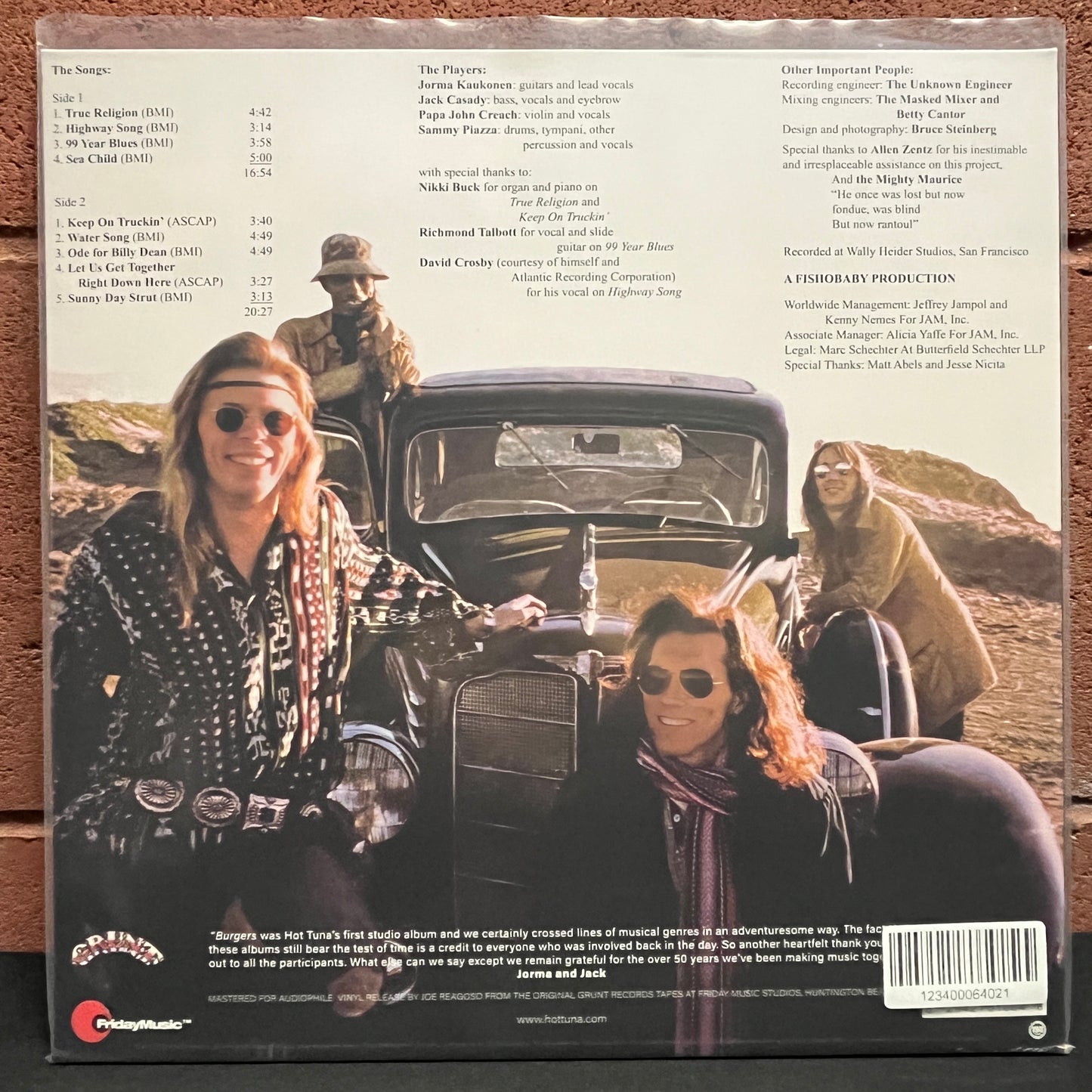 Used Vinyl: Hot Tuna "Burgers" LP (2019 Press - Blue Vinyl)