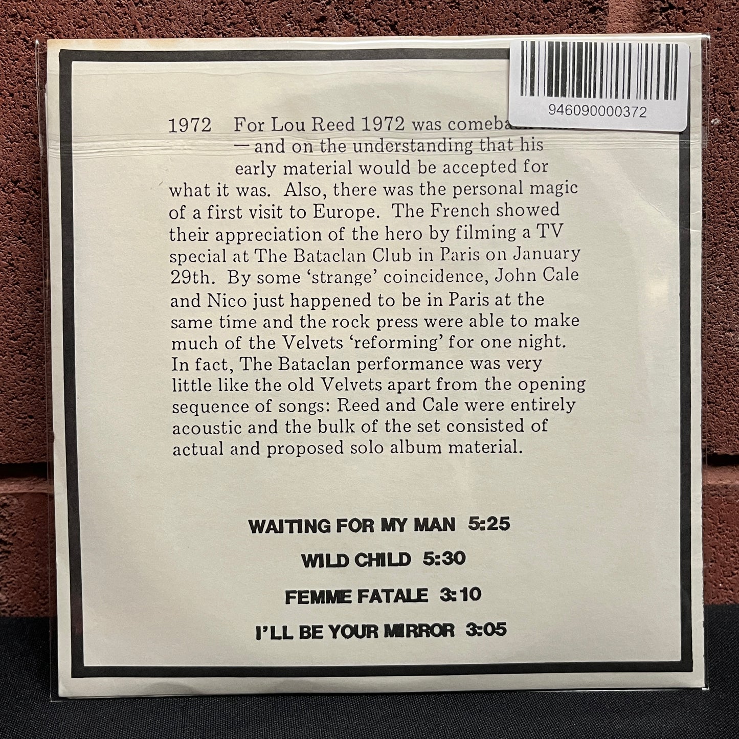 Used Vinyl: Lou Reed, John Cale & Nico "Le Batalcan, Paris, France, 29 January 1972" 2x7" (Color Vinyl)