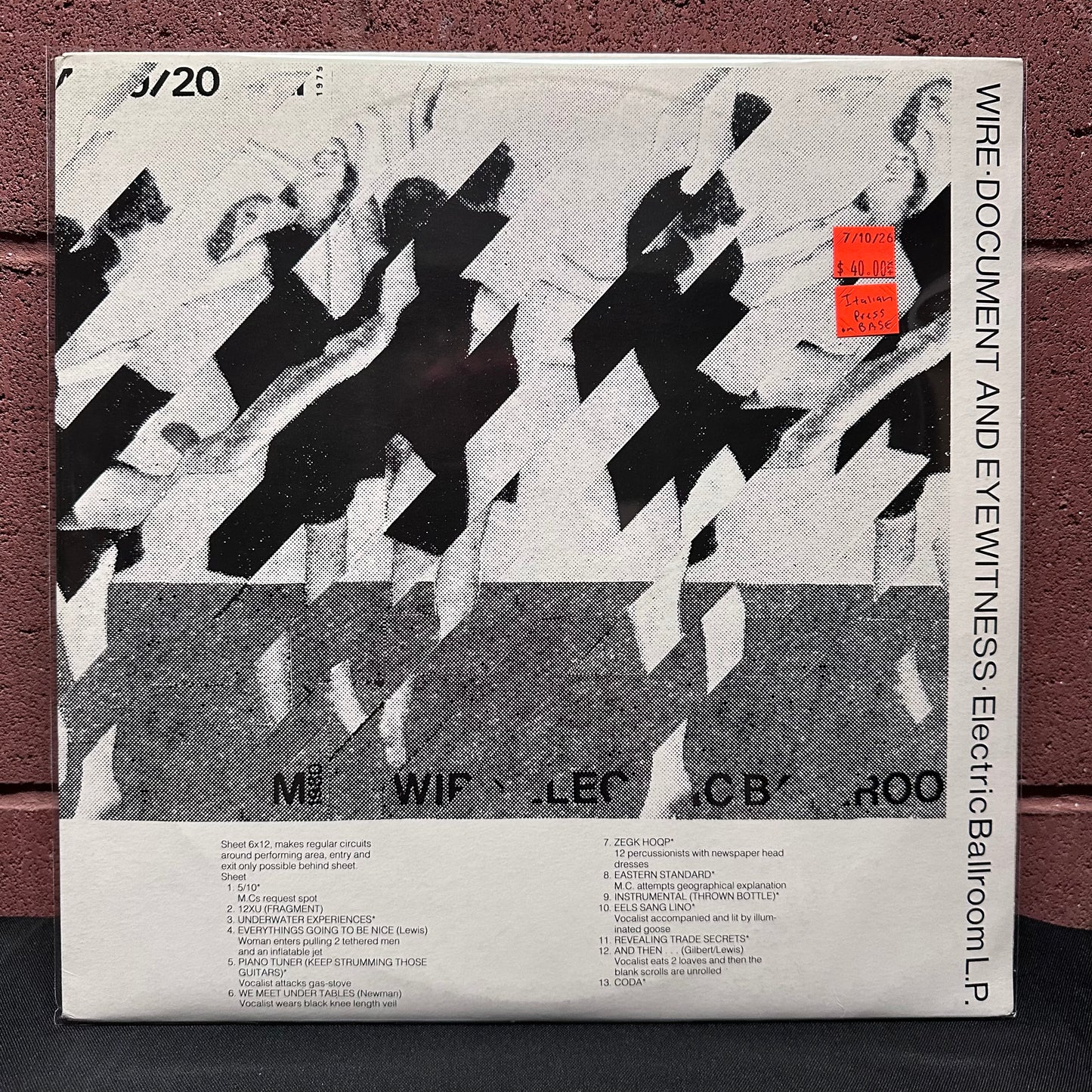 Used Vinyl: Wire "Document And Eyewitness" 2xLP (1981 Italian Issue)