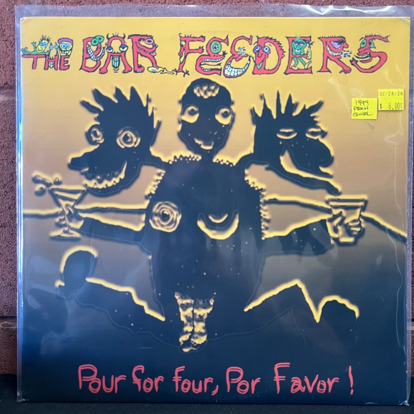 Used Vinyl: The Bar Feeders ‎"Pour For Four, Por Favor!" LP (1999 Press - Peach Swirl Vinyl)
