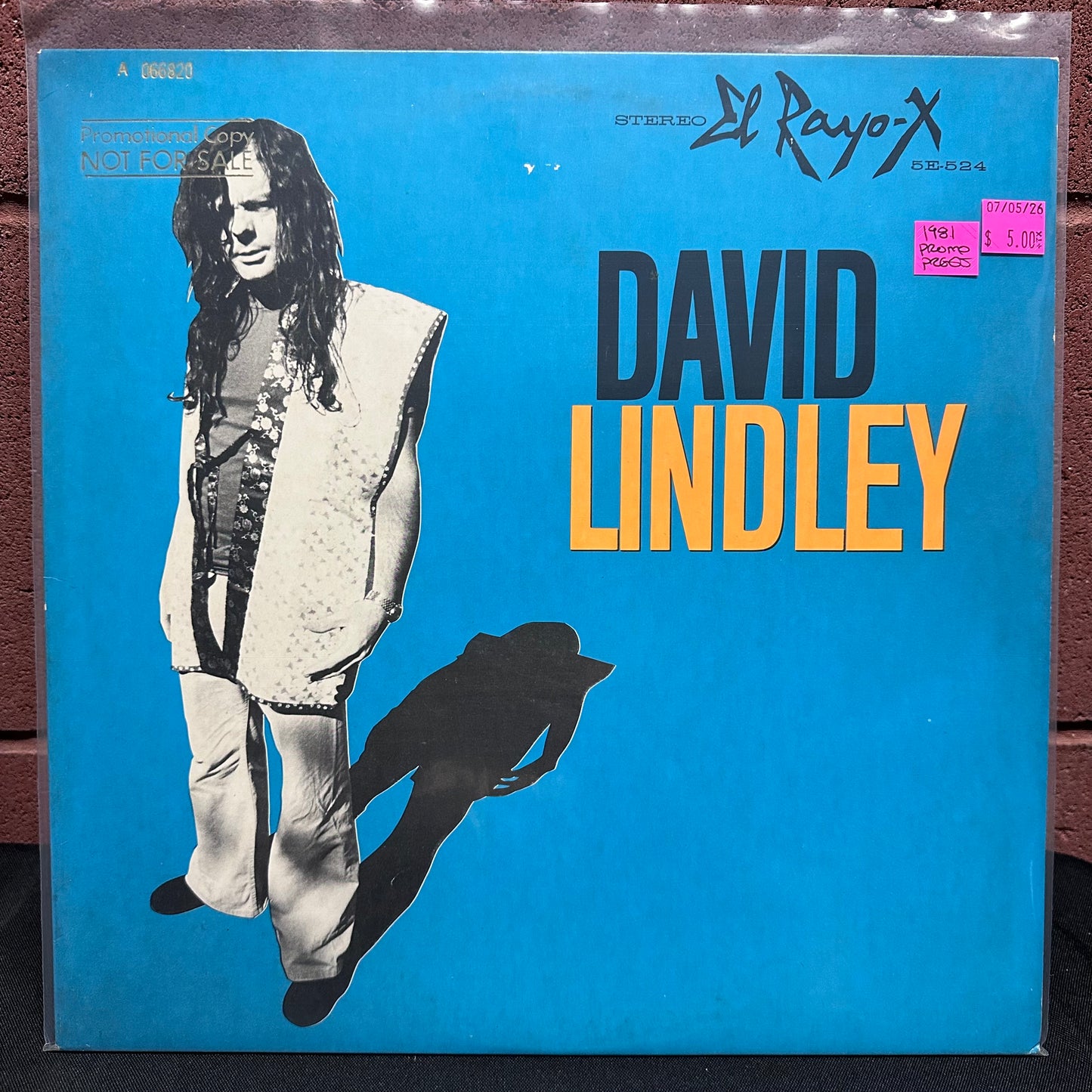 Used Vinyl: David Lindley "El Rayo-X" LP (1981 White Label Promo Press)