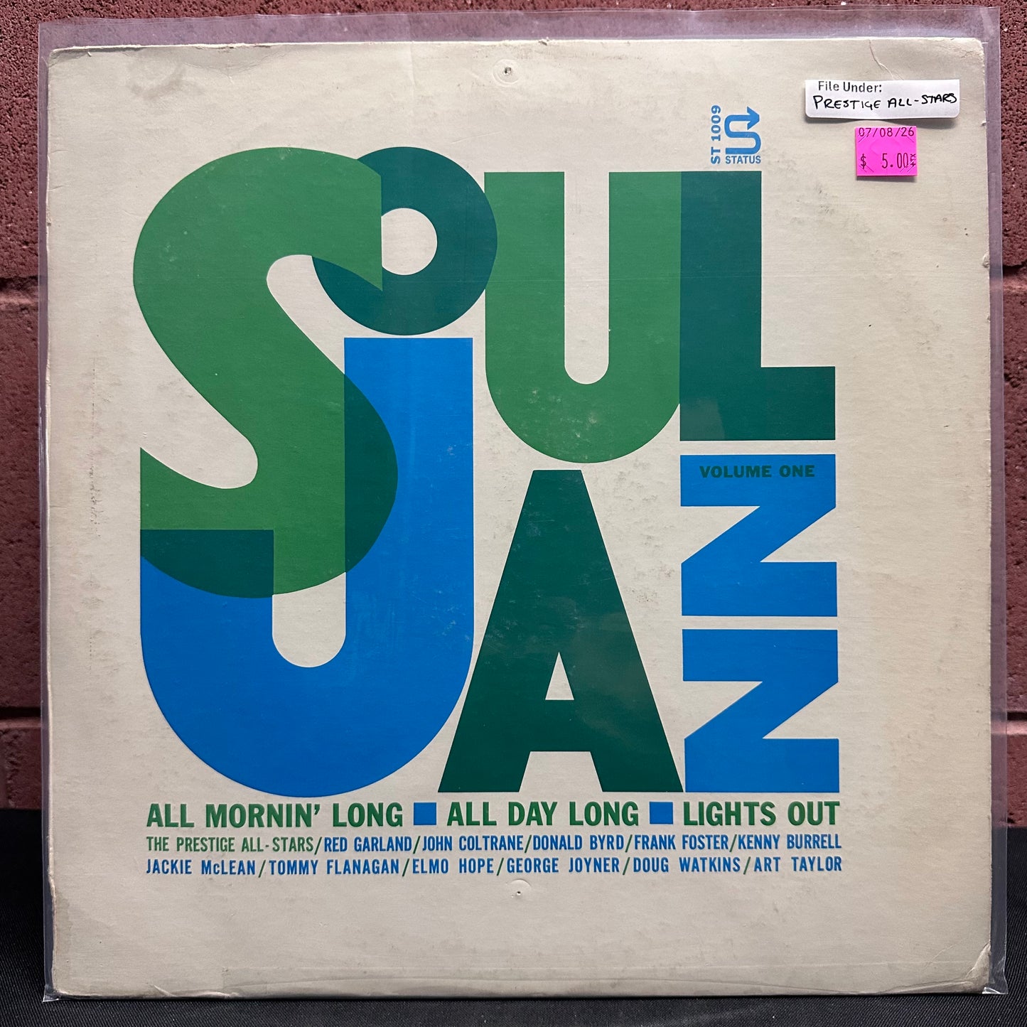 Used Vinyl: Prestige All-Stars "Soul Jazz Volume One" LP (Orange Label Mono pressing)