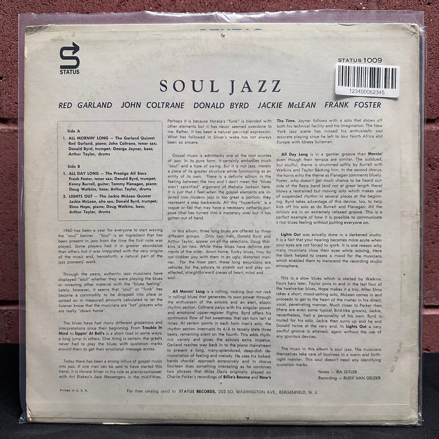 Used Vinyl: Prestige All-Stars "Soul Jazz Volume One" LP (Orange Label Mono pressing)