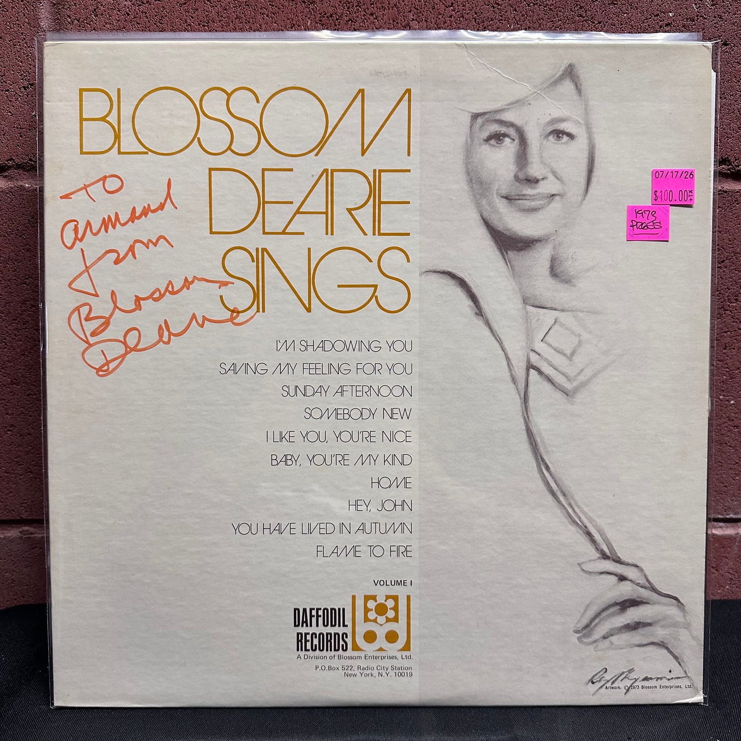 Used Vinyl: Blossom Dearie "Blossom Dearie Sings, Volume I" LP (1973 Press - Signed Sleeve)