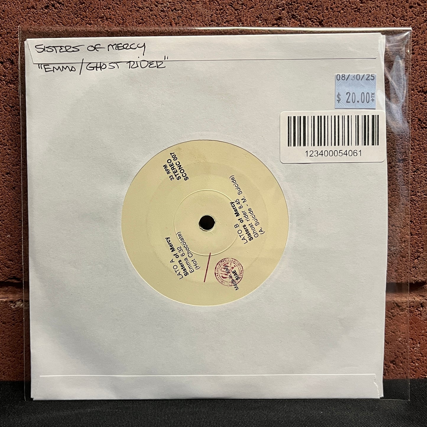 Used Vinyl: Sisters Of Mercy "Emma / Ghost Rider" 7"