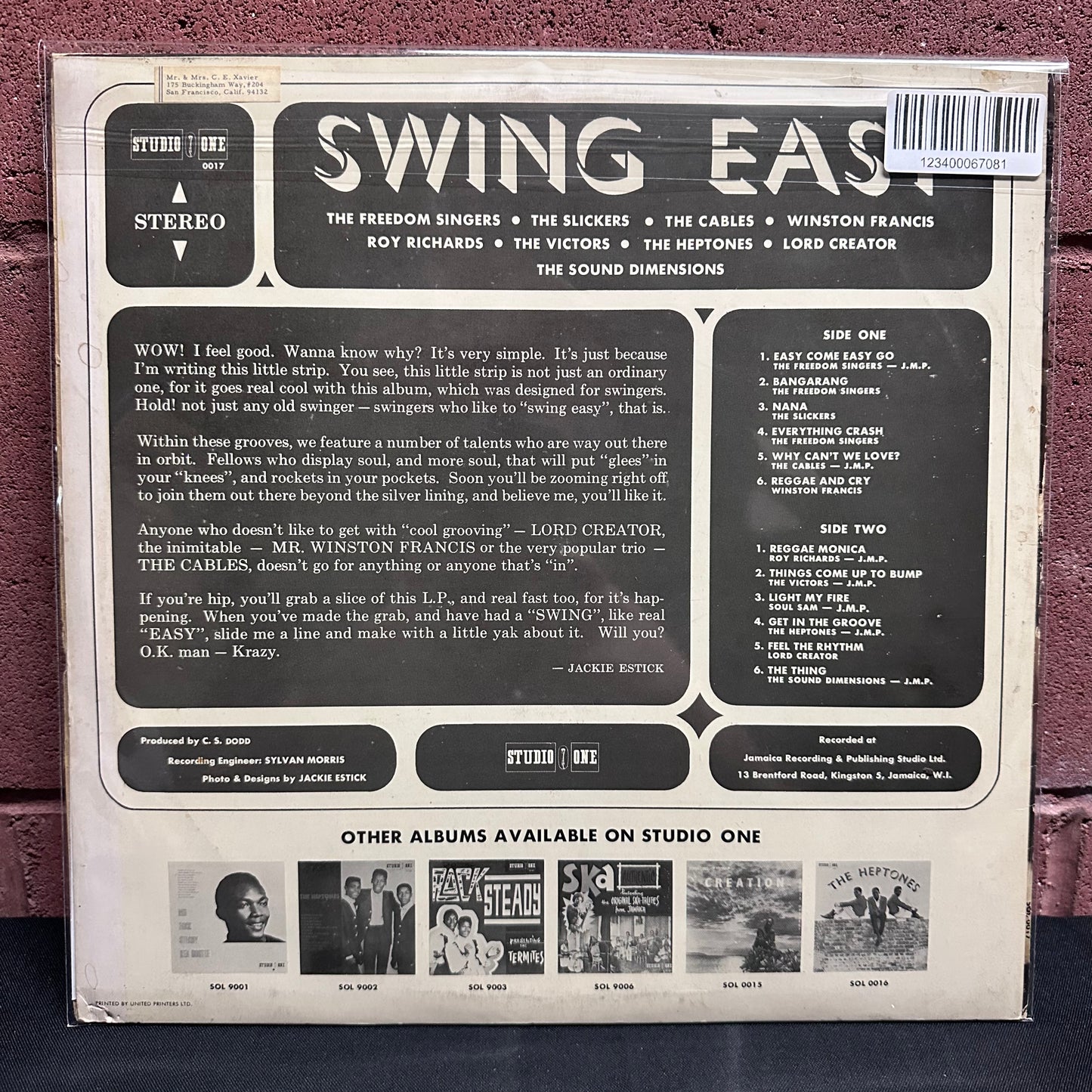 Used Vinyl: V/A - "Swing Easy" LP (1969 Jamaican Press)
