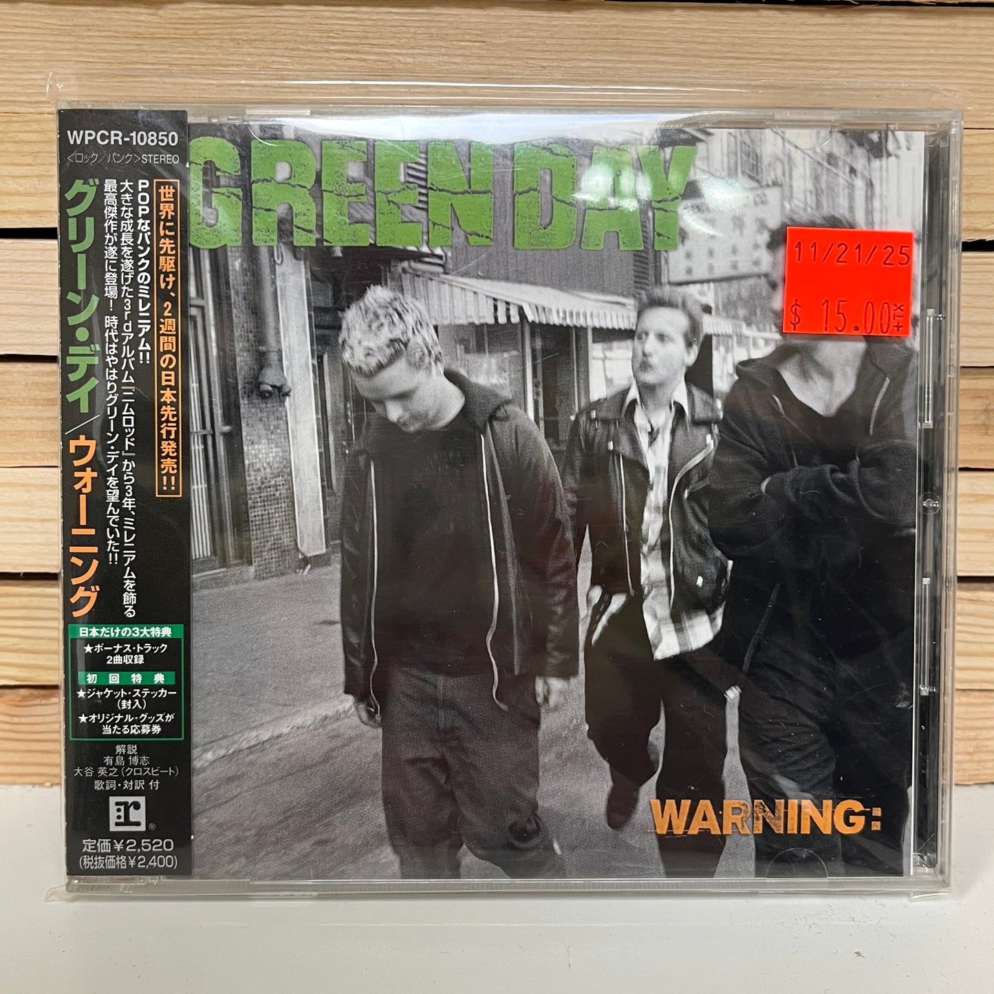 Used CD: Green Day "Warning" CD (Japanese Press w/ Bonus Tracks)