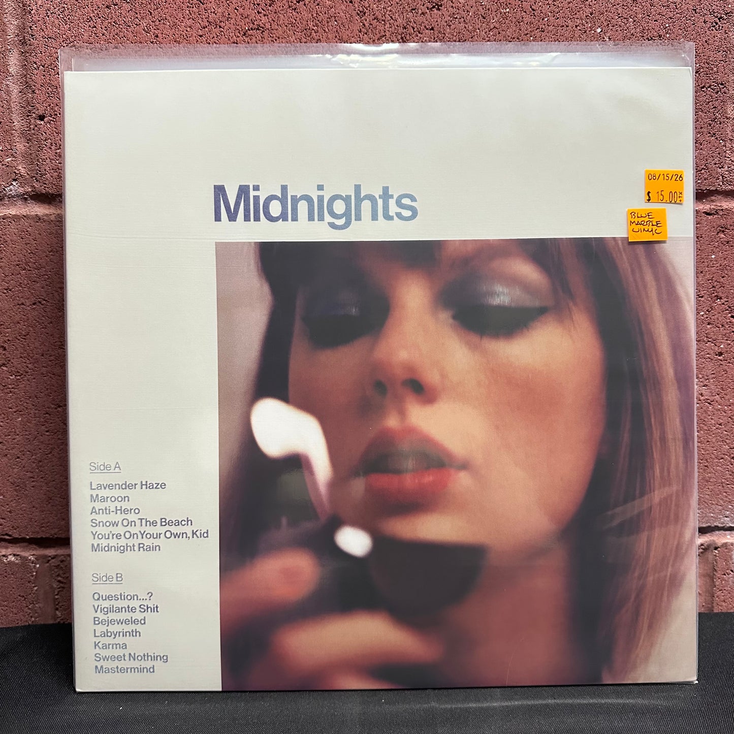 Used Vinyl: Taylor Swift "Midnights" LP (2022 Press - "Moonstone" Blue Marble Vinyl)