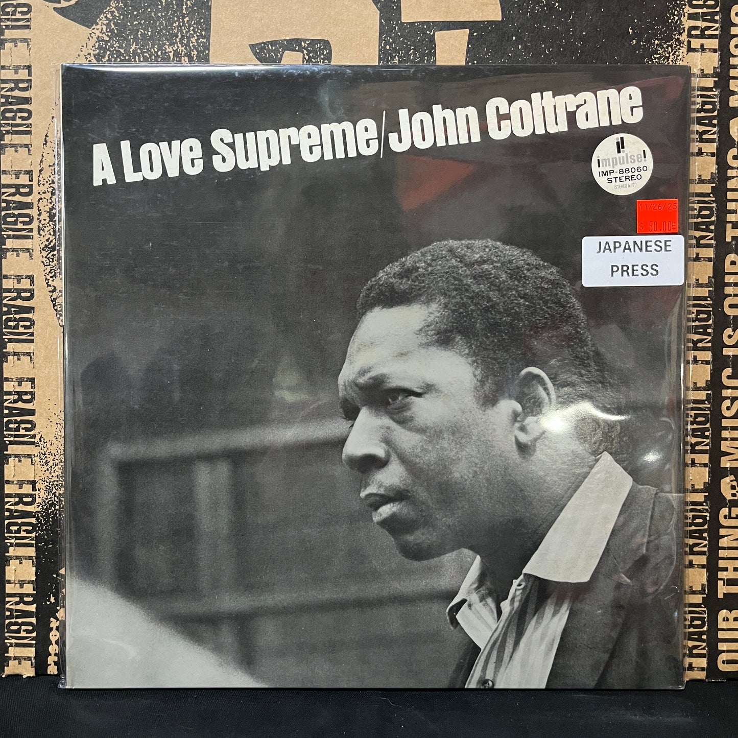 Used Vinyl: John Coltrane "A Love Supreme" LP (1972 Japanese Gatefold 2000 Yen Cover Press)