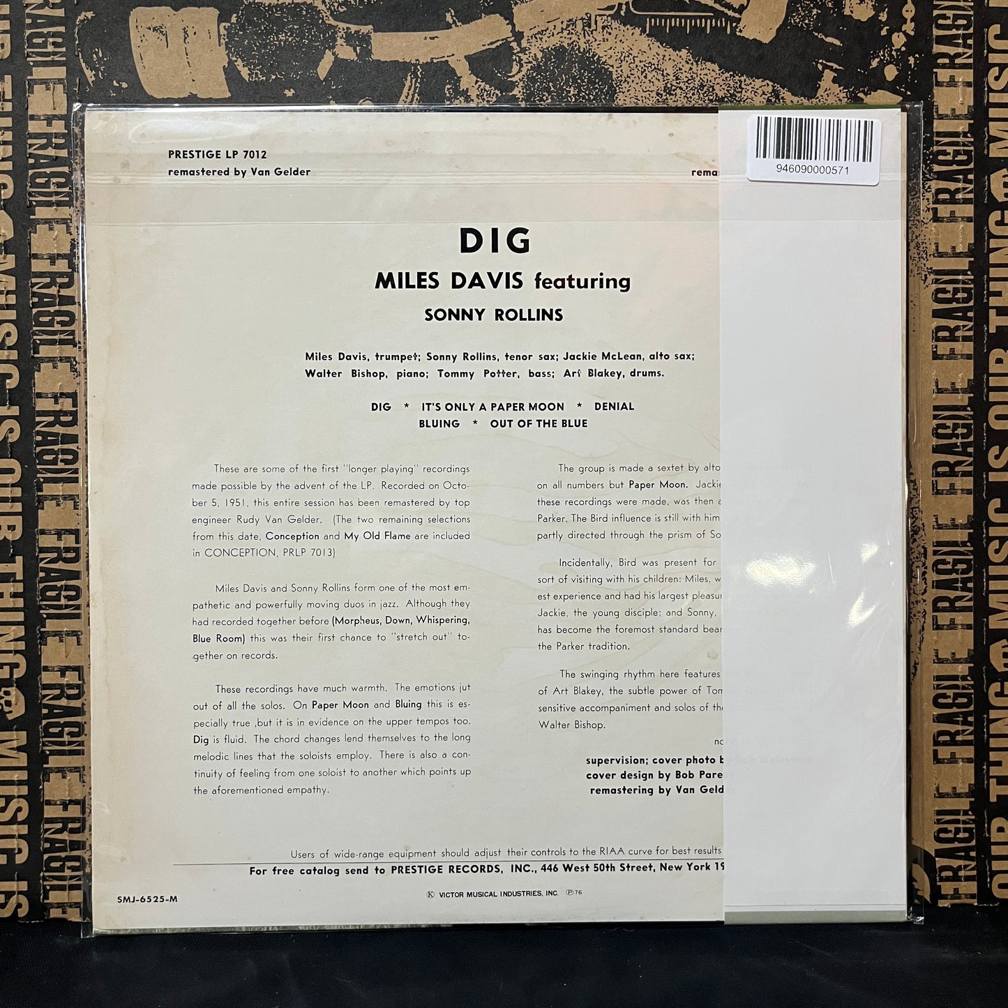 Used Vinyl: Miles Davis Featuring Sonny Rollins "Dig" LP (1976 Japanese Press)