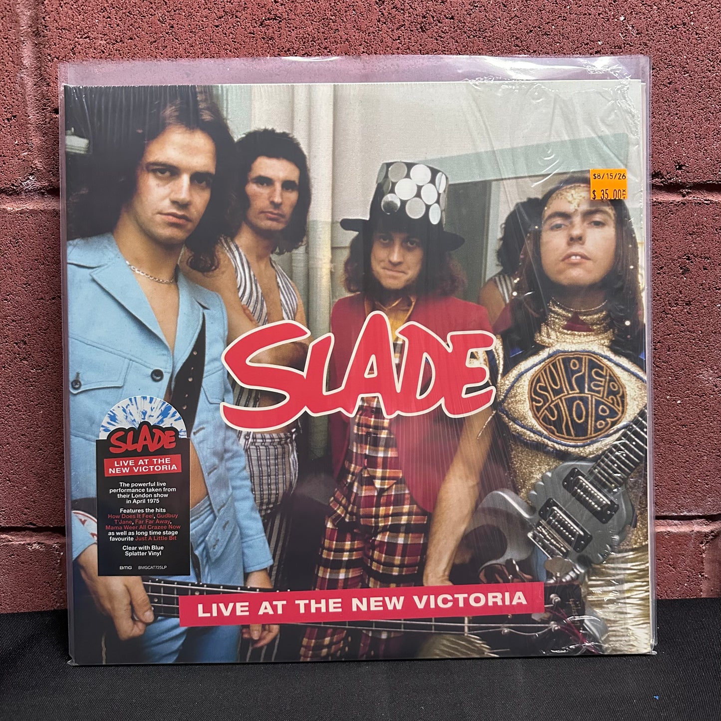 Used Vinyl: Slade "Live At The New Victoria" 2xLP (2024 Press - Clear w/Blue Splatter Vinyl)