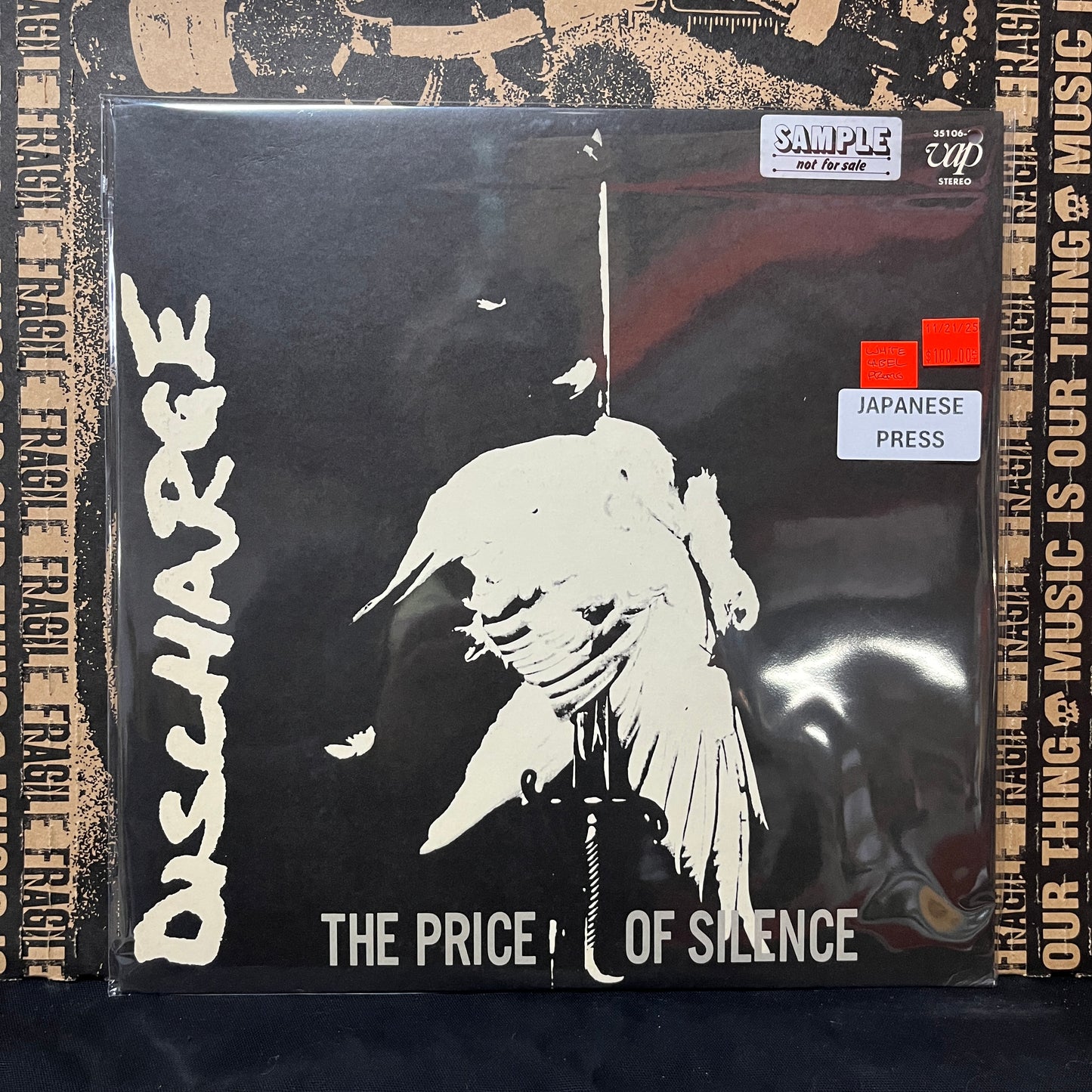 Used Vinyl: Discharge "The Price Of Silence" LP (White Label Promo Japanese Press)
