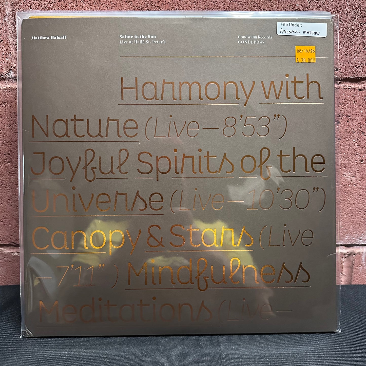 Used Vinyl: Matthew Halsall "Salute To The Sun - Live at Halle St. Peter's" 2xLP