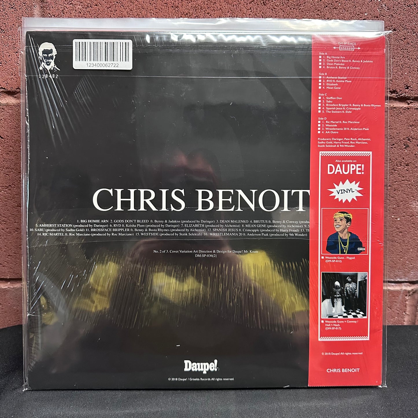 Used Vinyl: Westside Gunn "Chris Benoit" 2xLP (Unofficial, sealed)