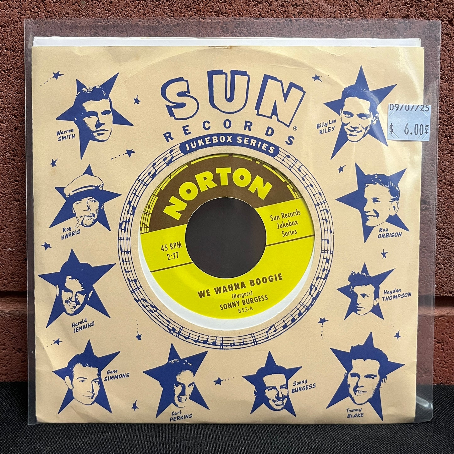 Used Vinyl: Sonny Burgess "We Wanna Boogie / Thunderbird" 7"