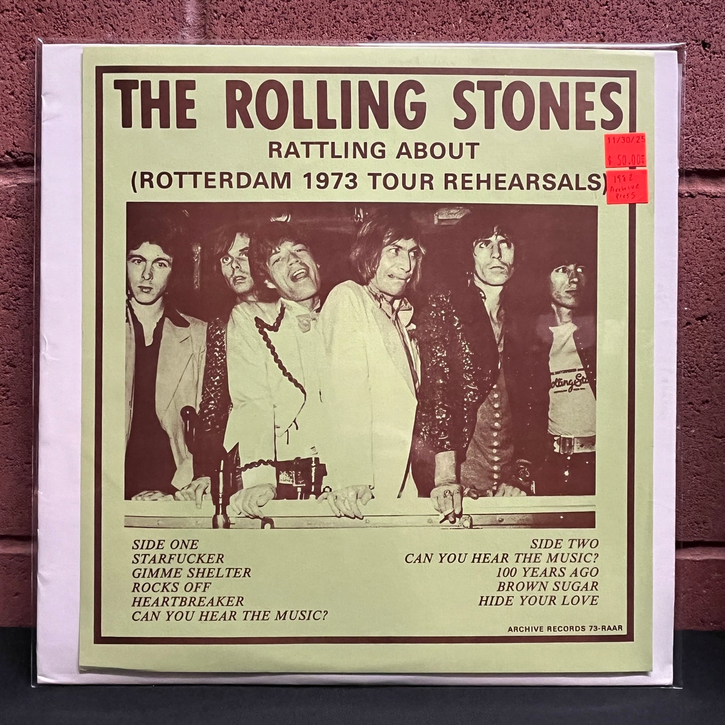 Used Vinyl: The Rolling Stones "Rattling About (Rotterdam 1973 Tour Rehearsals)" LP (Archive Records Press)