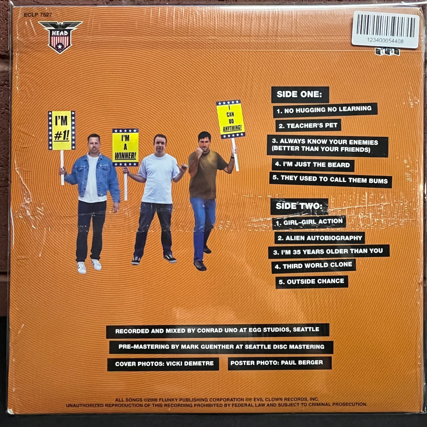 Used Vinyl: Head "No Hugging! No Learning!" LP