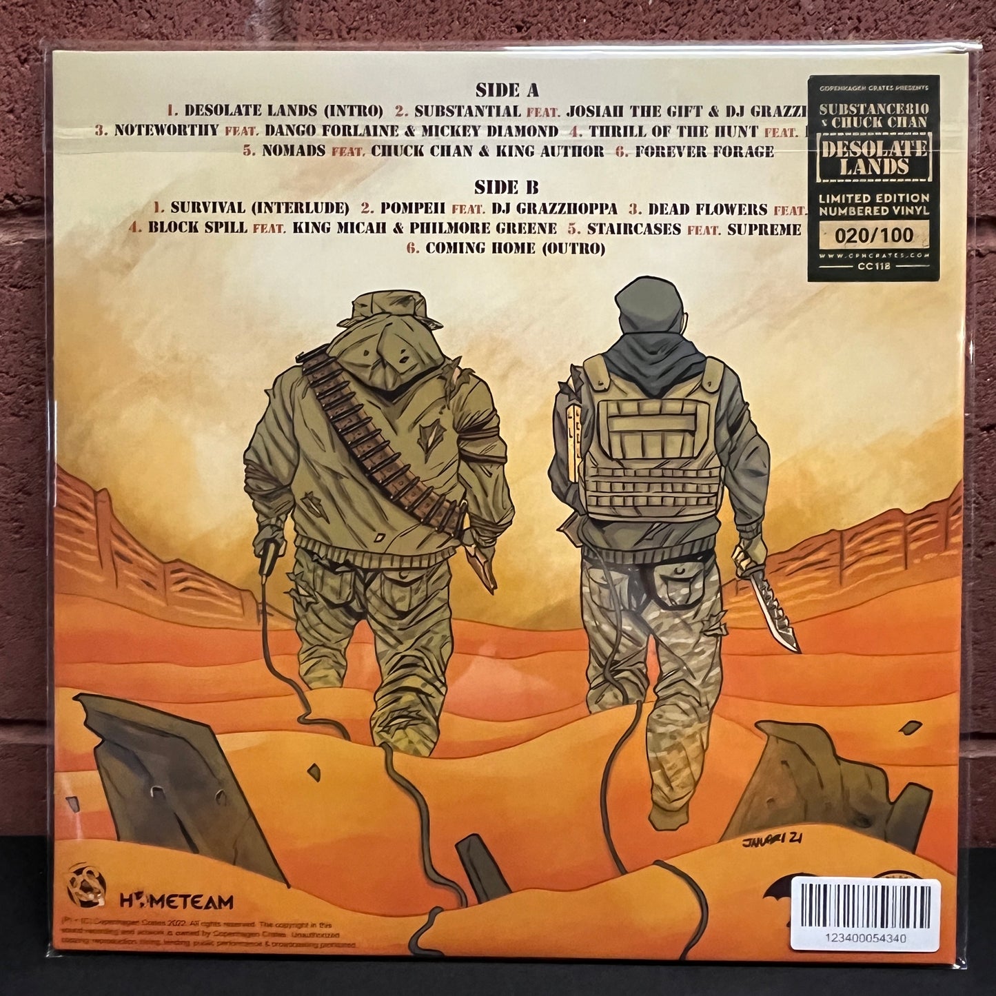 Used Vinyl: Substance810 & Chuck Chan "Desolate Lands" LP (Numbered Green & White Swirl Vinyl)