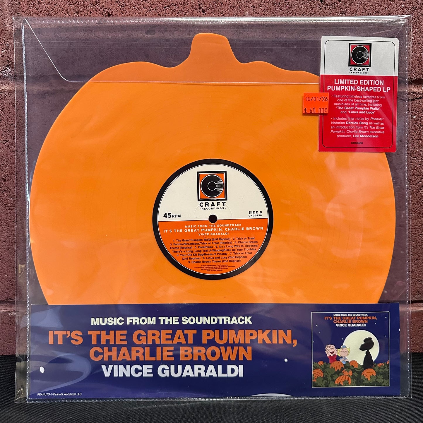 Used Vinyl: Vince Guaraldi "It's The Great Pumpkin, Charlie Brown (Music From The Soundtrack)" LP (Pumpkin Shaped Disc)