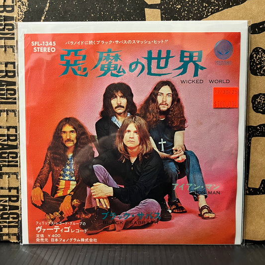 Used Vinyl: Black Sabbath "Iron Man / Wicked World" 7" (1971 Japanese Press)