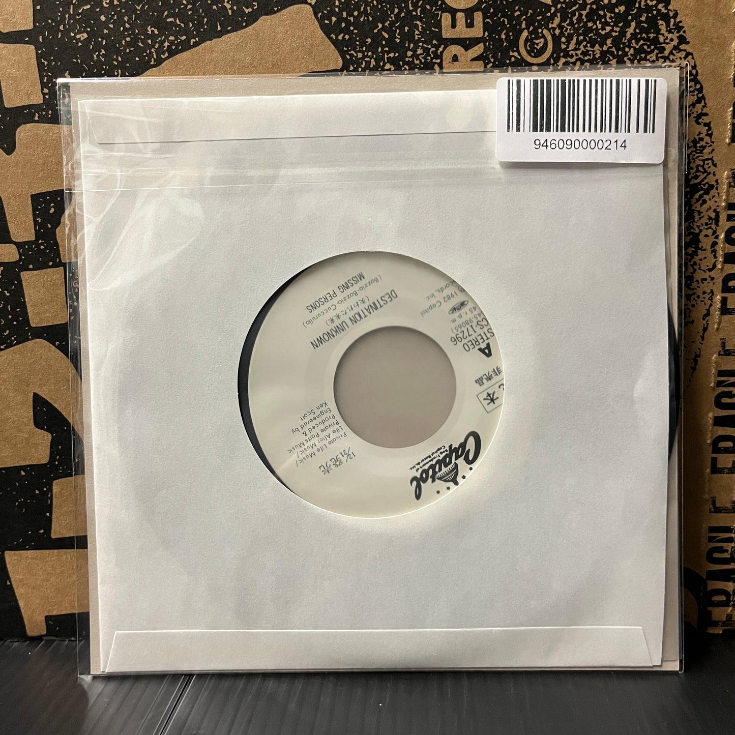 Used Vinyl: Missing Persons "Destination Unknown / No Way Out" 7" (White Label Promo Japanese Press)