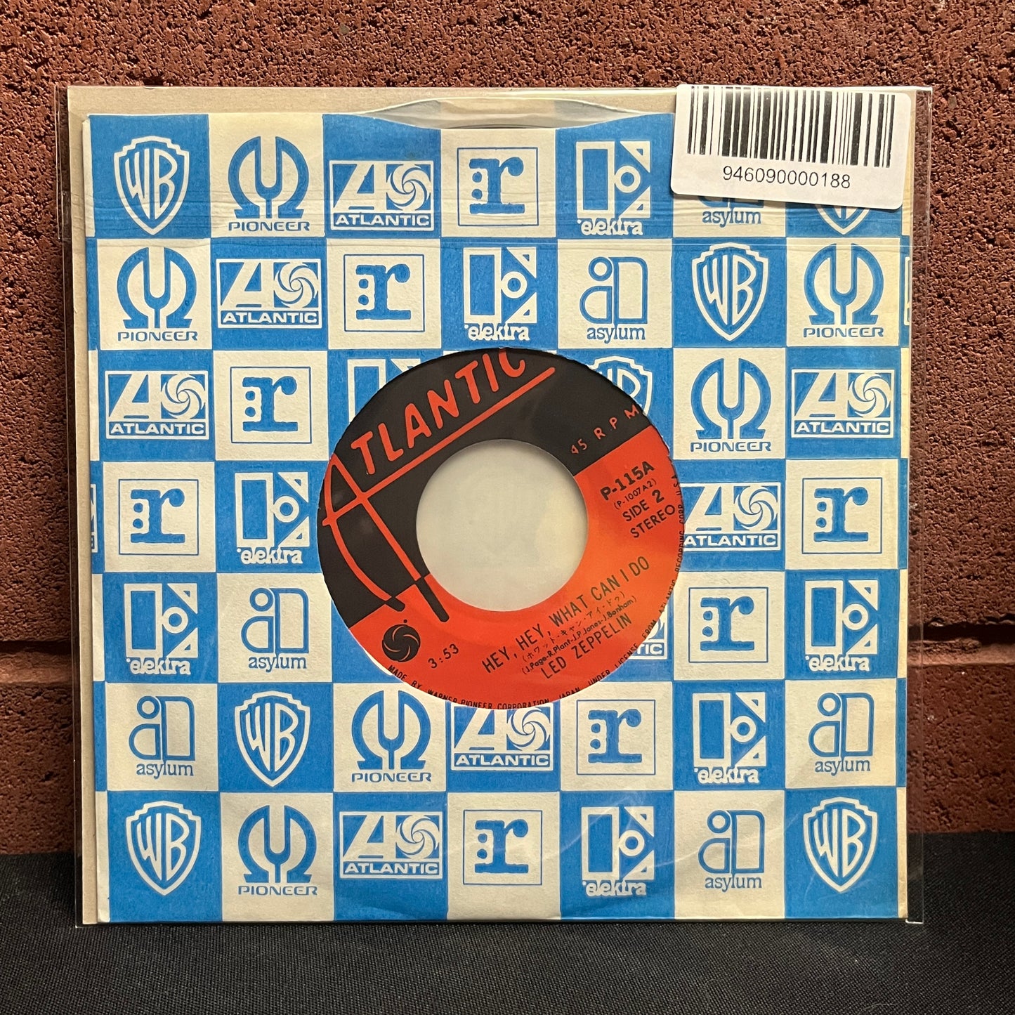 Used Vinyl: Led Zeppelin "Immigrant Song / Hey, Hey, What Can I Do" 7" (600 Yen Cover Japanese Press)