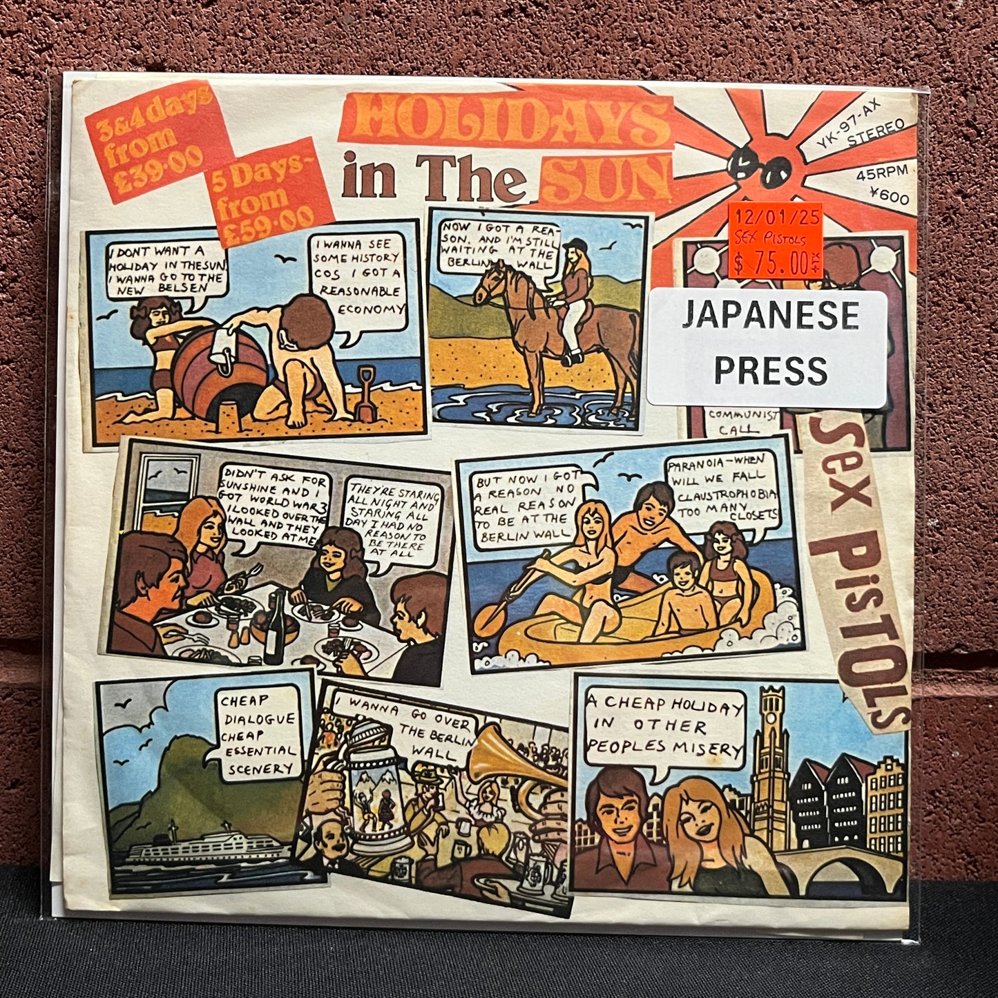 Used Vinyl: Sex Pistols "Holidays In The Sun / Satellite" 7" (Japanese Press)