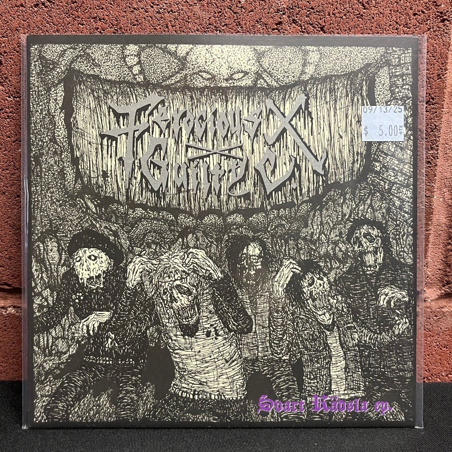 Used Vinyl: Ferocious X / Guilty C. "Svart Rädsla EP." 7"