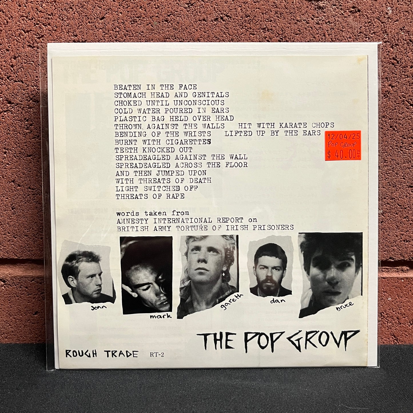 Used Vinyl: The Pop Group "We Are All Prostitutes / Amnesty International Report" 7" (Japanese Press)