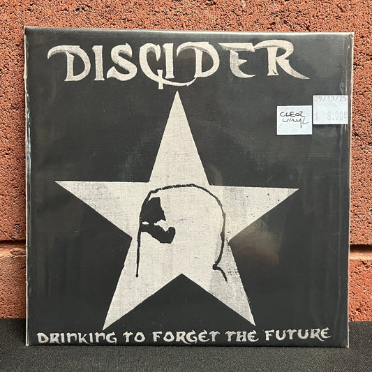 Used Vinyl: Discider "Drinking To Forget The Future" 7" (Cloth Sleeve - Clear Vinyl)