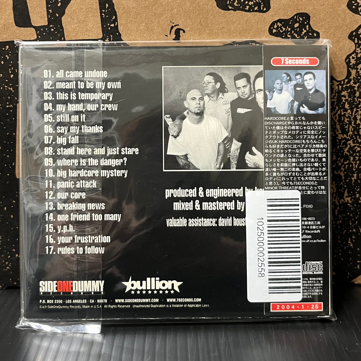 Used CD: 7 Seconds "Take It Back, Take It On, Take It Over" CD (2005 US Press Digipak w/ Japanese Obi)