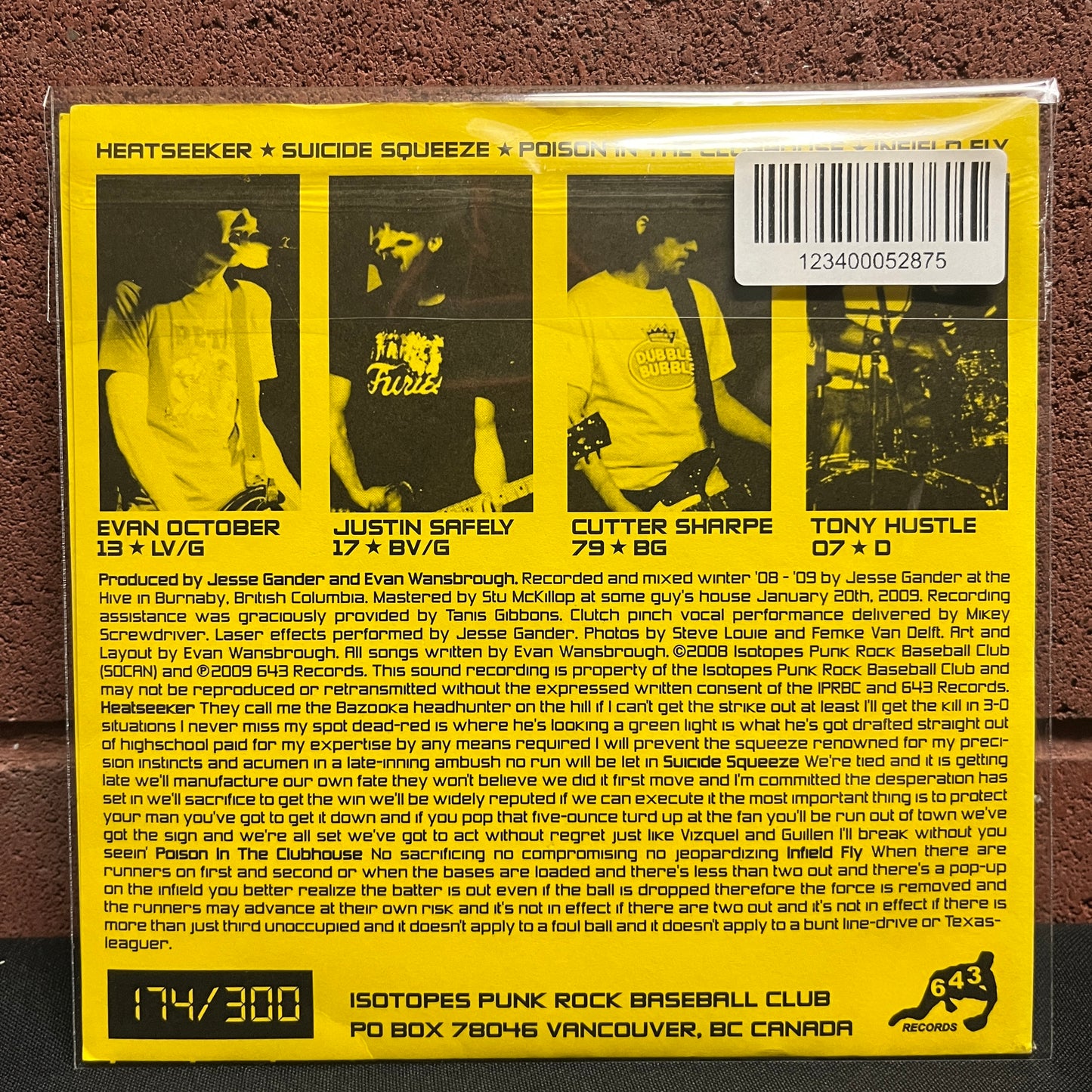 Used Vinyl: Isotopes "Heatseaker" 7" (Yellow vinyl, numbered)