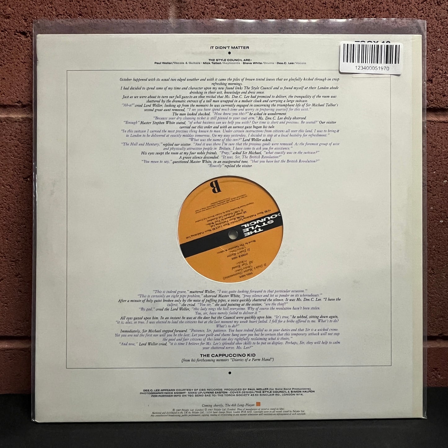 Used Vinyl: The Style Council "It Didn't Matter" 12" (1987 UK Press)