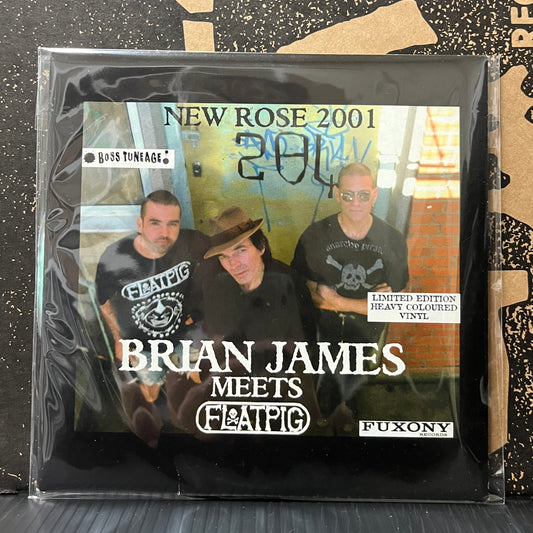 Used Vinyl: Brian James (The Damned) Meets Flatpig  "New Rose 2001" 7" (Mint Green Vinyl)