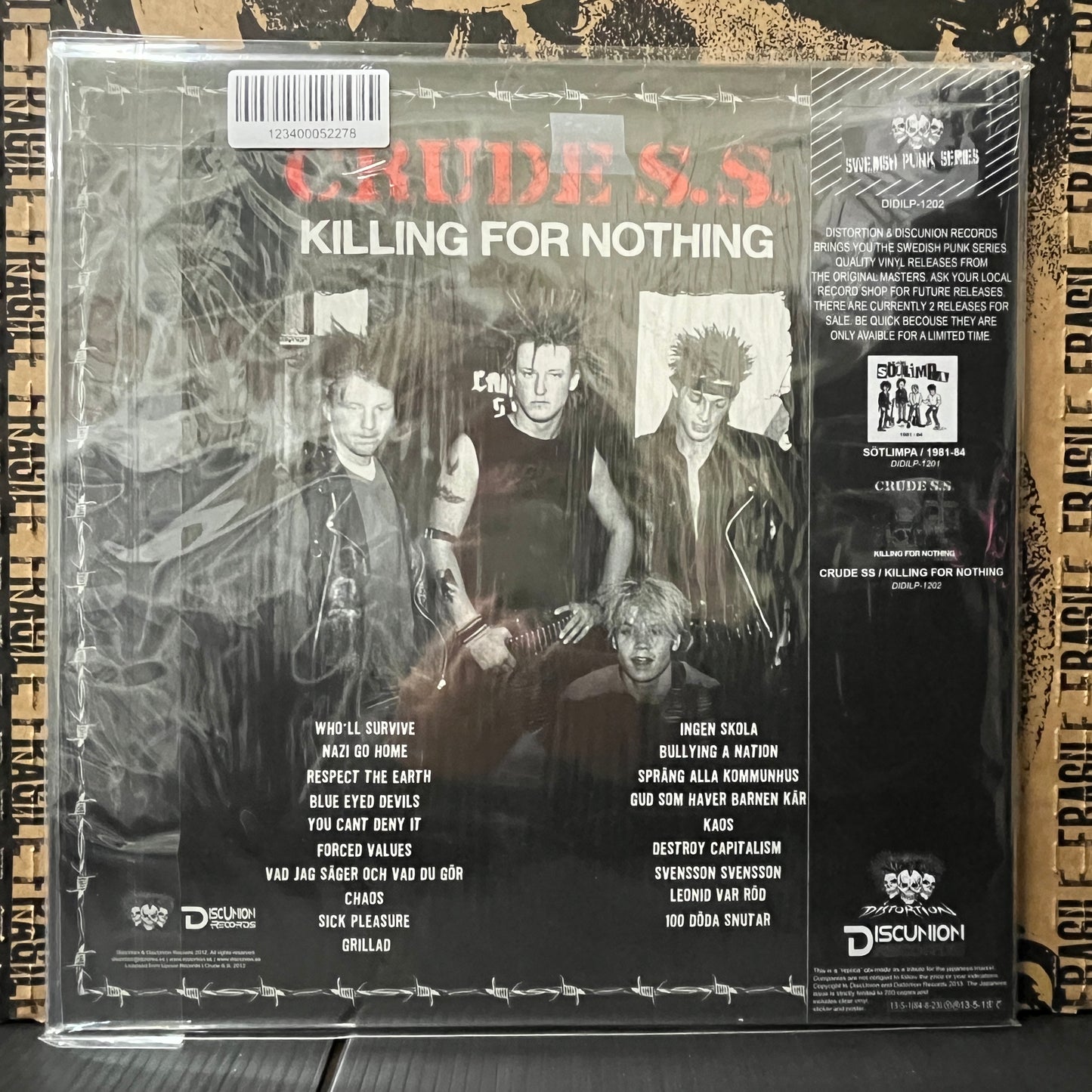 Used Vinyl: Crude S.S. "Killing For Nothing" LP (Japanese Press Silver Black Color Vinyl Number 123/200)