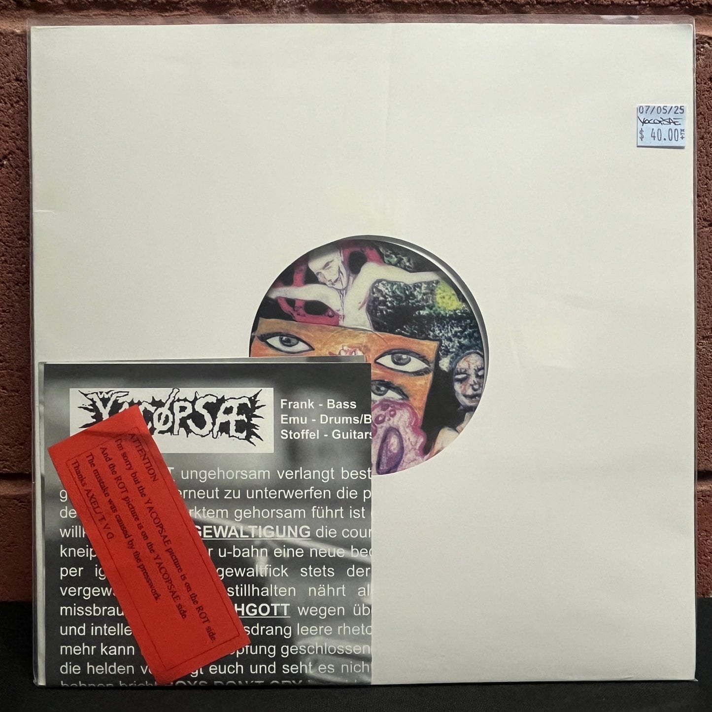 Used Vinyl: Yacopsae / Rot "Split 10" (Picture Disc)