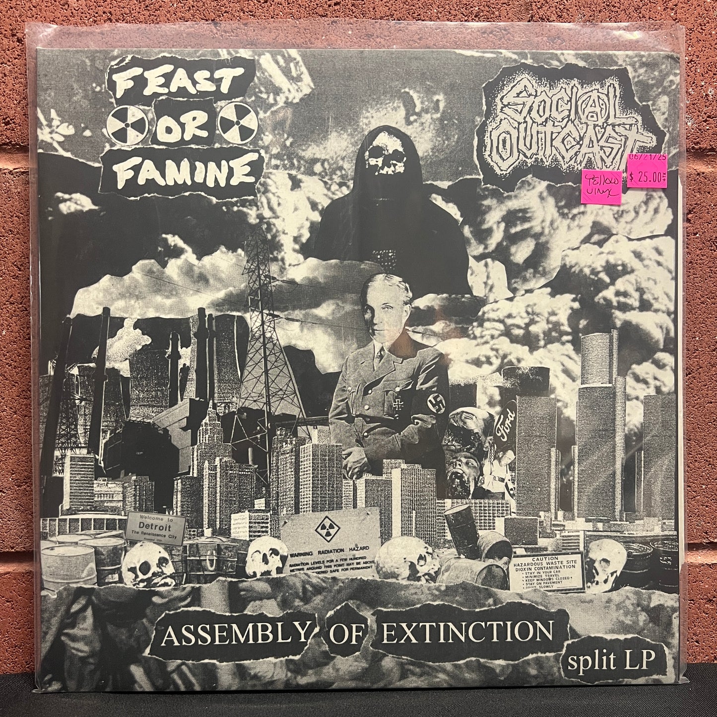 Used Vinyl: Feast Or Famine / Social Outcast "Assembly of Extinction Split" LP (Yellow Vinyl)