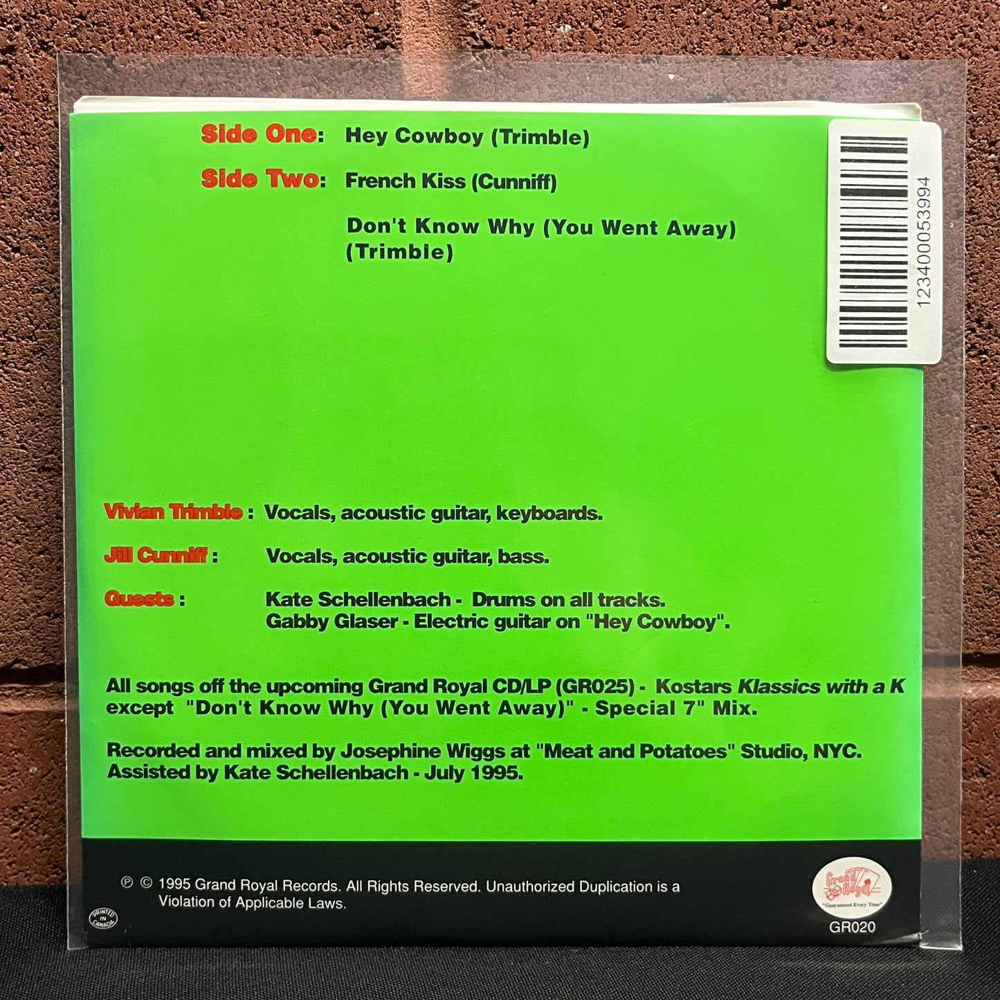 Used Vinyl: Kostars "Hey Cowboy" 7" (Red Vinyl)