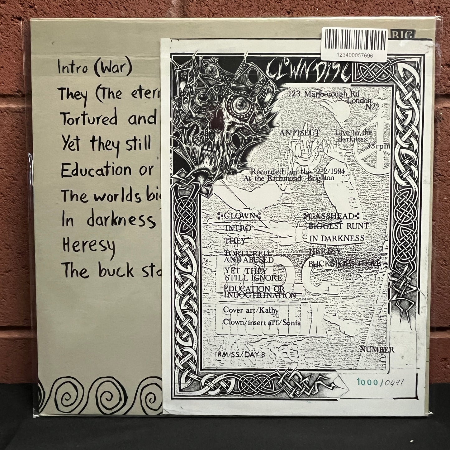 Used Vinyl: Antisect "Live In The Darkness" LP (Purple Marble Vinyl Hand Numbered Insert Press)