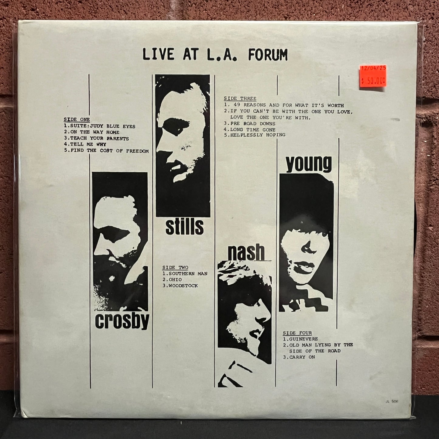 Used Vinyl: Crosby, Stills, Nash, Young "Live At L.A. Forum" 2xLP (1971 White Label Press)