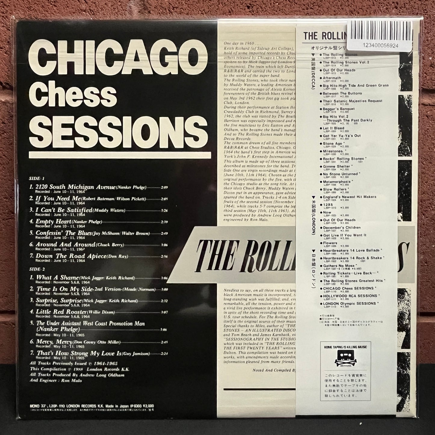 Used Vinyl: The Rolling Stones "Chicago Chess Sessions" LP (1983 Japanese Press)