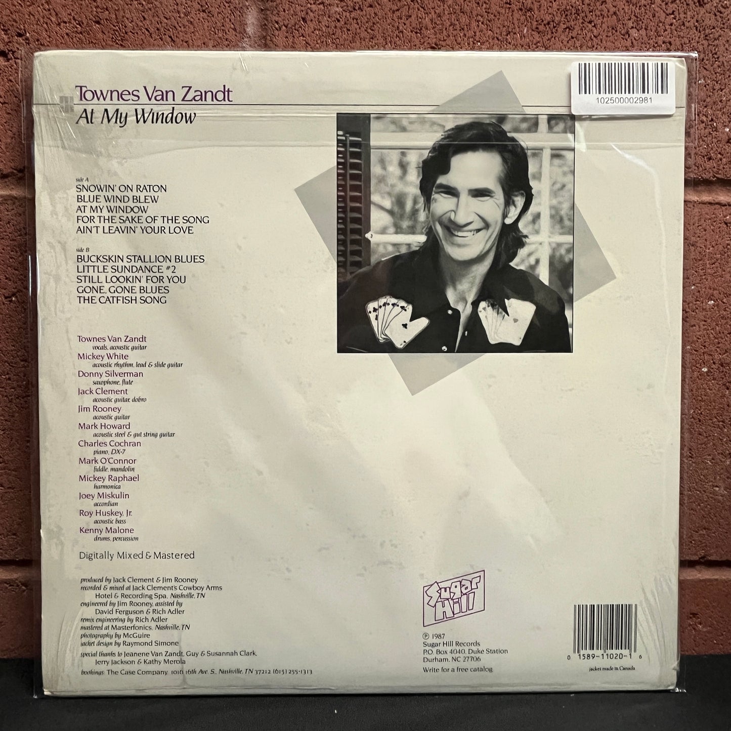 Used Vinyl: Townes Van Zandt "At My Window" LP (1987 US Press in Original Shrink w/ Hype)